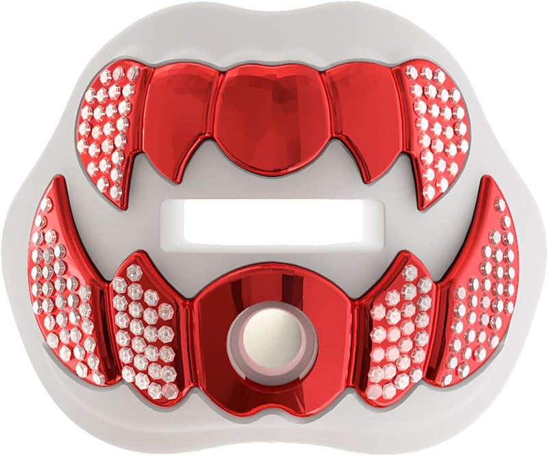 LeCool Football Mouth Guard with Connected Strap- 3D Beast Chrome Adult and Youth Mouth Guard-Mouth Piece for Sports for Maximum Air Flow and Teeth Protection - Image 1